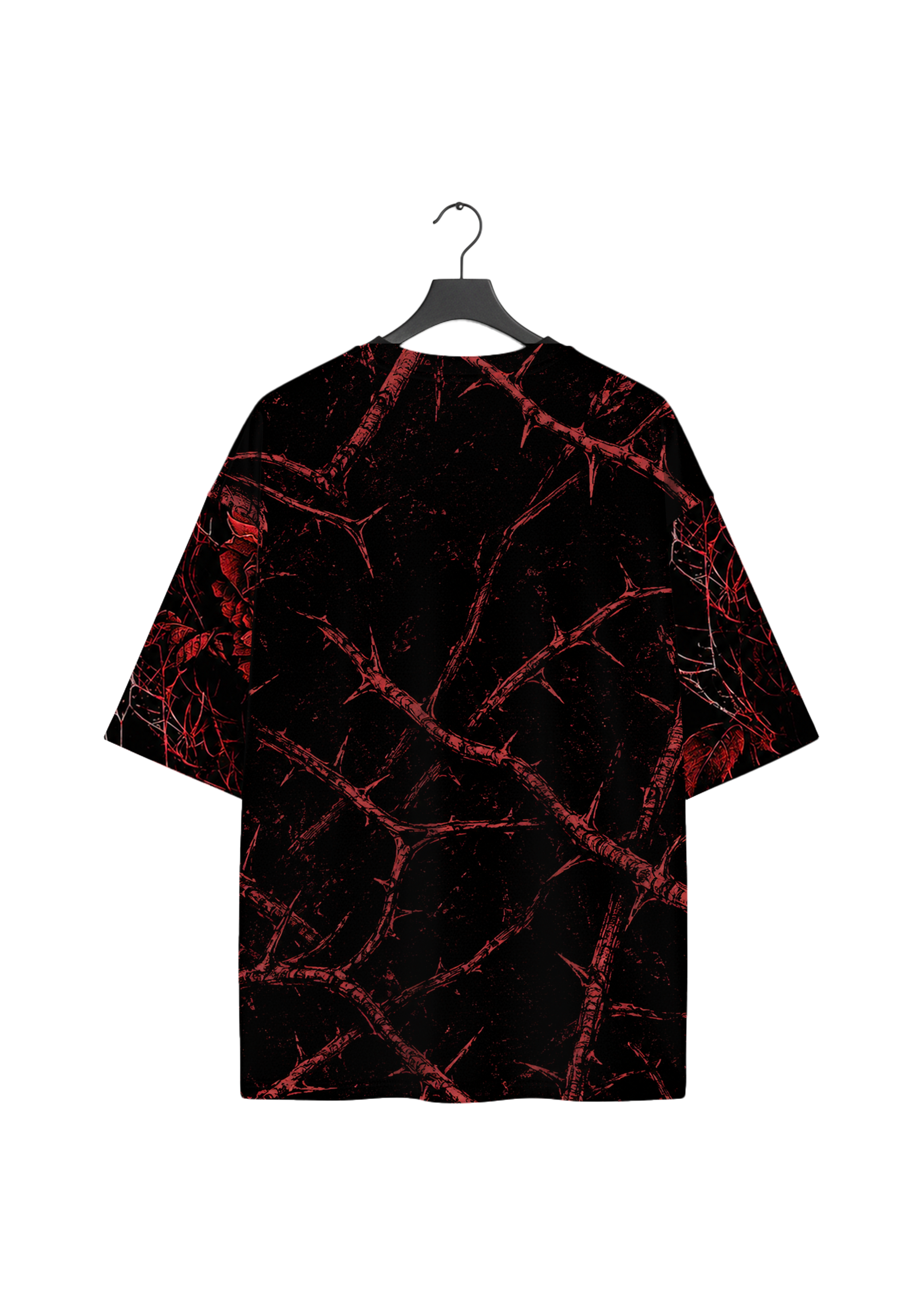 Back view of the black Bone Fracture Shirt by Frostbite Apparel with a raw, aggressive bone fracture graphic.