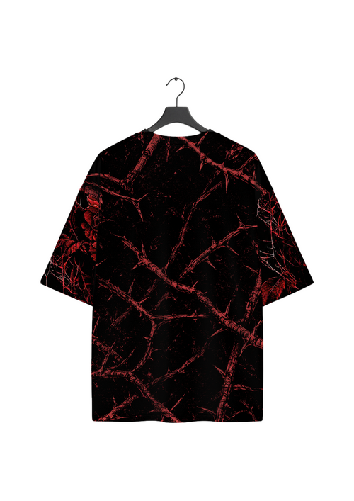 Back view of the black Bone Fracture Shirt by Frostbite Apparel with a raw, aggressive bone fracture graphic.